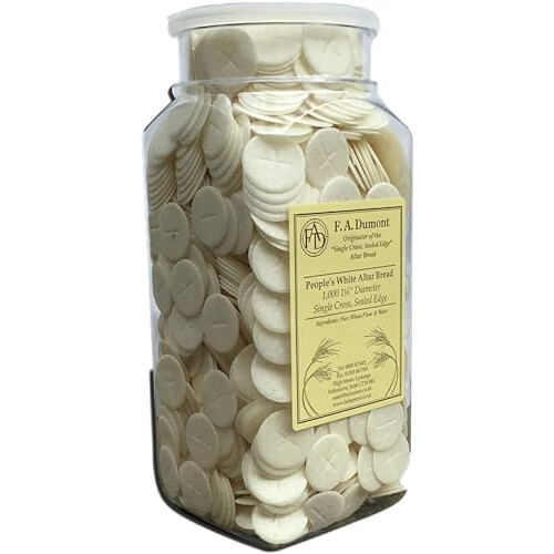 F.A. Dumont Altar Bread - 1 1/8" White - 1000 Container