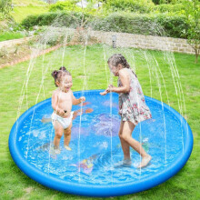KAHEIGN 170CM Splash Water Play Mat Dolphin Tortoise Starfish Shell Crab Pattern Sprinkler Pad Summer Garden Outdoor Spray Water Toys for Kids Pets