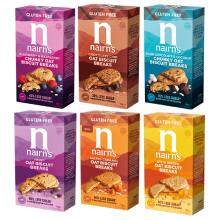 Nairn's Gluten Free Sweet Variety Pack - Choc Chip/Stem Ginger/Fruit/Salted Caramel/Dark Chocolate Coconut/Blueberry & Raspberry Chunky Biscuit Breaks