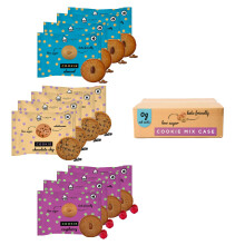 12 Mix London Apron Keto Cookies I 3 Flavours Raspberry, Almond and Choc Chip I 12x35g I 0g Net Carbs I Low Sugar I High Fibre I Dairy Free I Keto