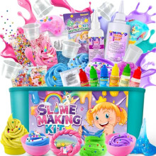 YOPINSAND DIY Slime Kit, Slime Making Kit for Girls, Butter Slime, Foam Slime, Cloud Slime with Add-ins, Foam Balls, Charms, Glitters, Slime Party