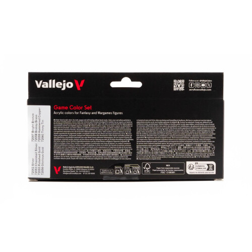 Vallejo Game Metallic Color Set, 17 ml (Pack of 8) 1