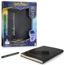 WOW! STUFF Tom Riddle's Secret Diary With Slytherin House Invisible Ink Pen and Harry Potter UV Light-Up Wand | Harry Potter Stationery Set |