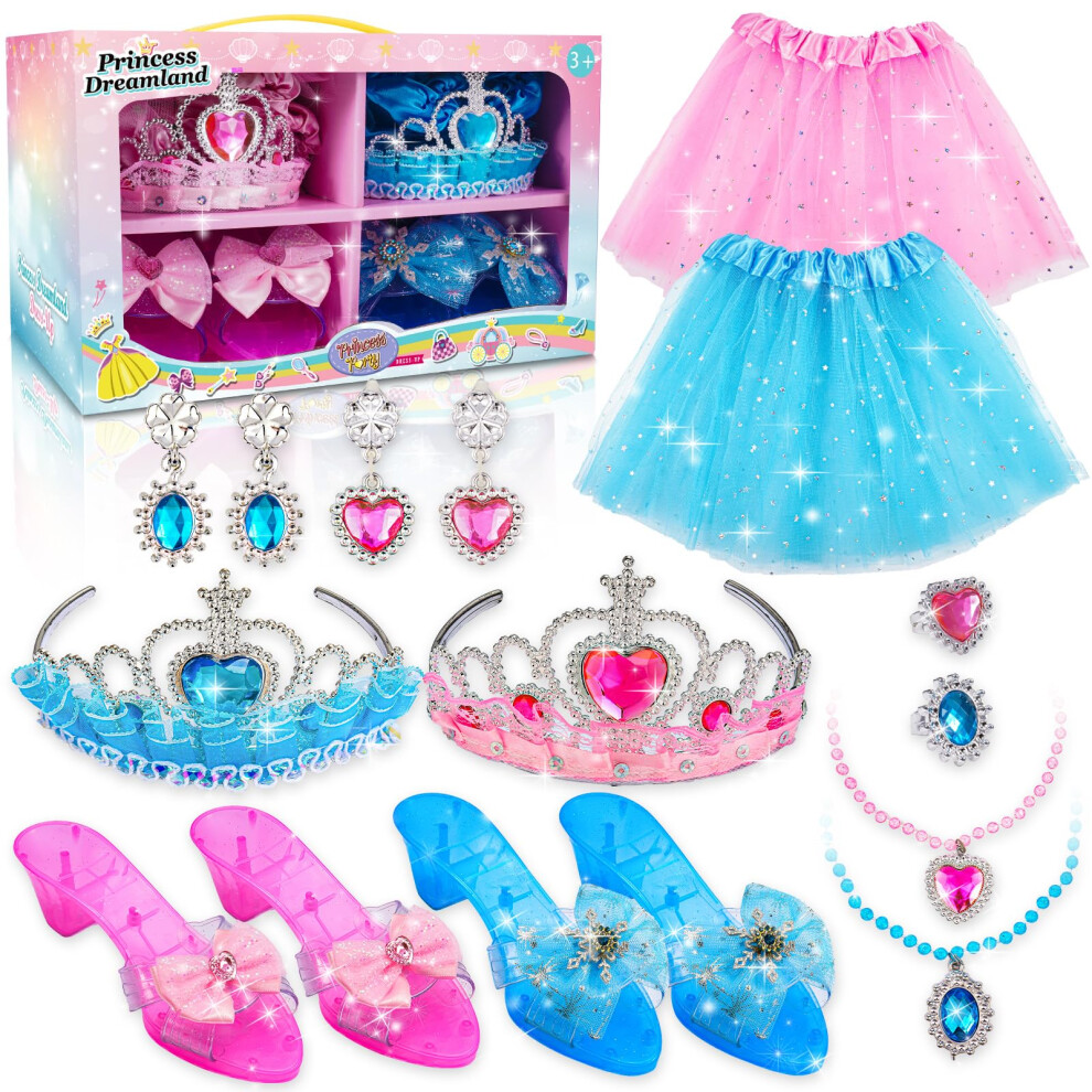 Geebiiny Unisex Kids Pink/Blue 3-6 Year Old Girl Gifts, Toys For 3-6 Year Old Girls Princess Toys Girls Gifts For 3-6 Year Old Girls Princess Dress Up Girls Toys Princess Costumes