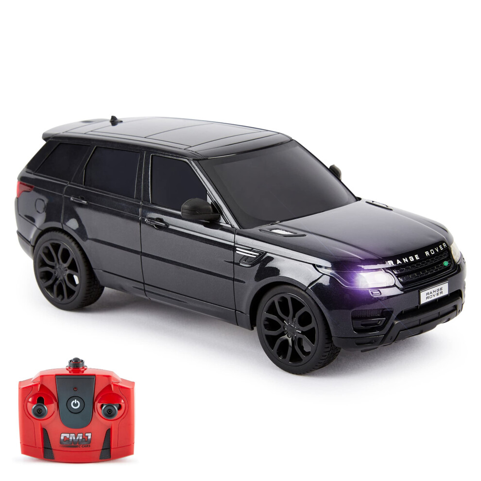 Cmj Rc Cars Black Tm Range Rover Sport Remote Control Car 1:24 Scale With Working Led Lights, Radio Controlled Supercar (Range Rover Sport )