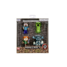 Jada Minecraft 2.5 Inch Die cast Figure 4pk including Steve, Alex, Creeper, Warden to collect or gift suitable for kids from 8 years and over, See all