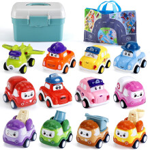 LULULIA Toys for 1 Year Old Boys Gifts, 12 Pcs Pull Back Cars Toddler Toy Cars for 1 2 Year Olds, 1st Birthday Gifts for Boys Girls, Christmas Baby