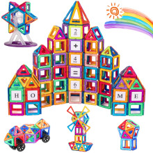 aaczly Magnetic Tiles 122PCS Magnetic Building Blocks Magnets for Kids Construction Toys Learning STEM Educational for 3+ Years Old Boys Girls