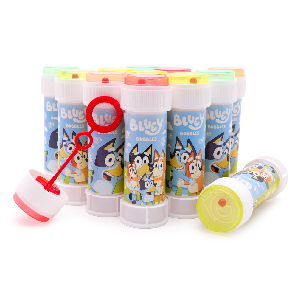 Photos - Soap Bubbles Toy Land Toyland? Pack of 12 Bluey Bubble Tubs With Wands, 60ml Solution & Novelty Maze Lid - Pocket Money & Party Bag Toys TL 