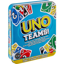 Mattel Games UNO Teams Card Game for Kids, Adults & Family Night, Parties & Travel With Special Rules to Play in Teams of Two, JDM40