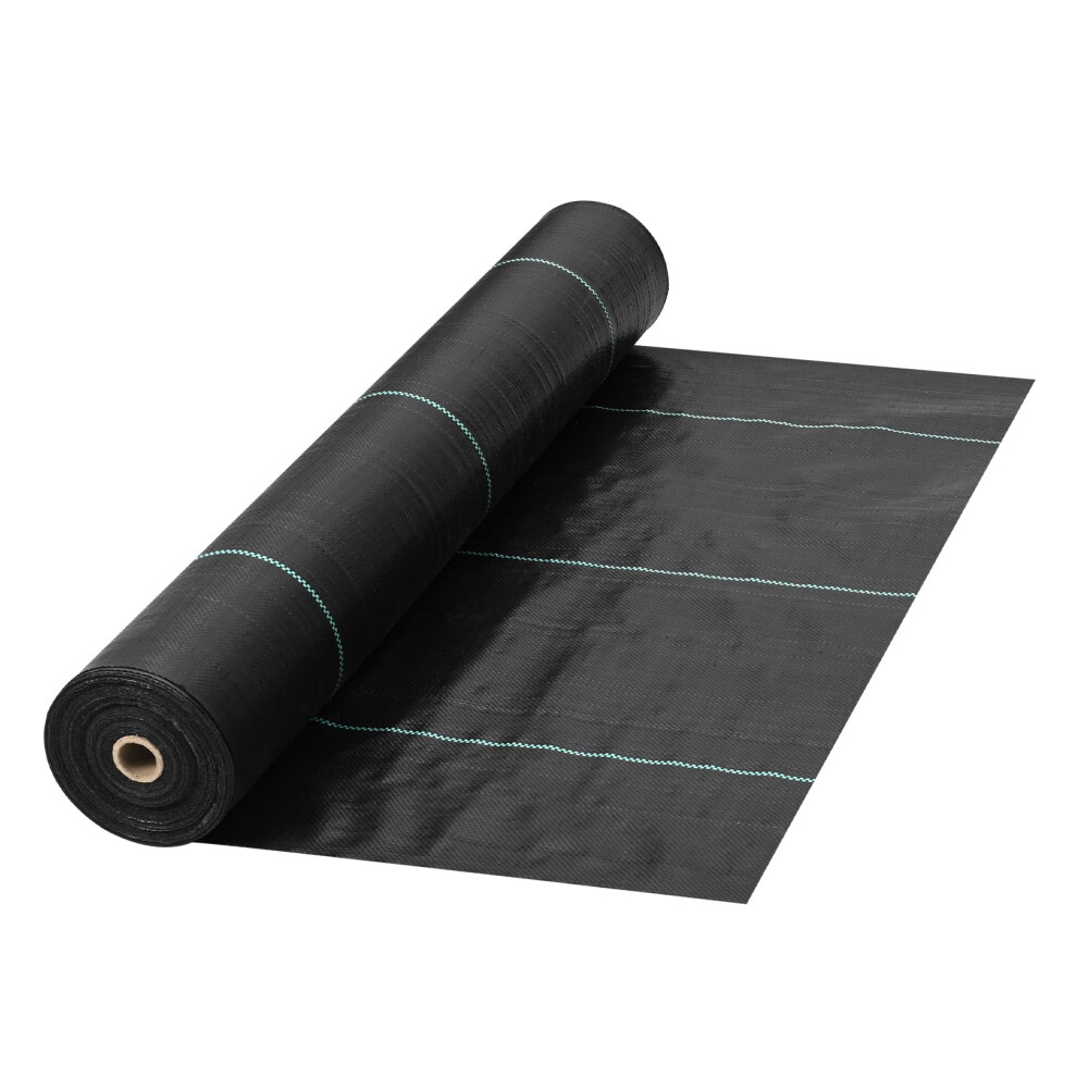 Vevor Weed Barrier, 5.8Oz Landscape Fabric, 3Ft X 300Ft Cover Mat Heavy Duty Woven Grass Control Geotextile For Garden, Patio, Black