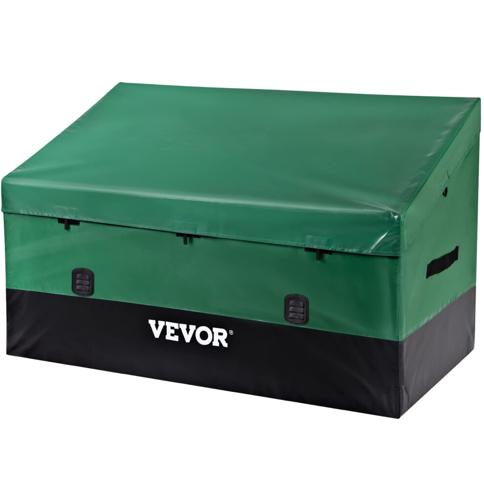 VEOVR Outdoor Storage Box, 230 Gallon Waterproof PE Tarpaulin Deck Box with Galvanized Frame, All-Weather Protection & Portable, for Camping, Garden,