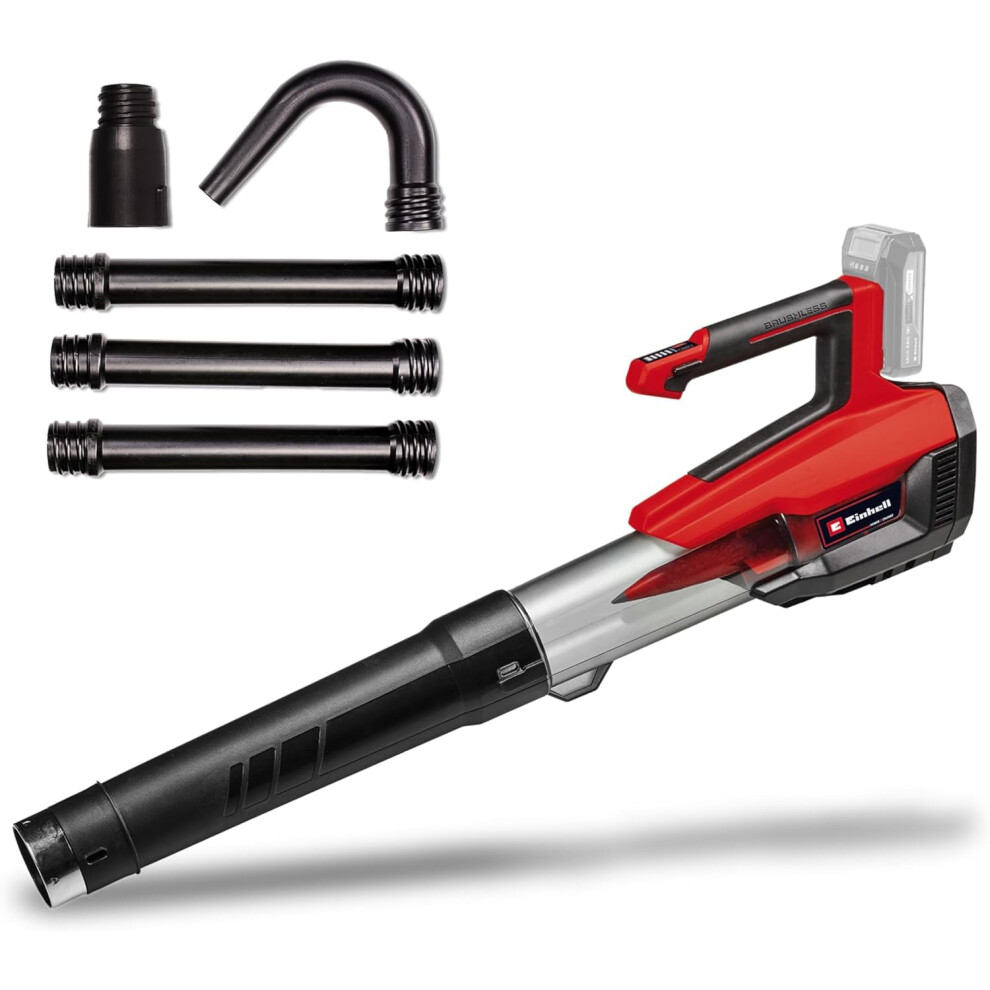 Einhell Power X-Change 18V Cordless Leaf Blower With Gutter Cleaning Set -- Powerful Brushless Motor Air Blower With 670 m?/h Blow Rate -- GE-LB