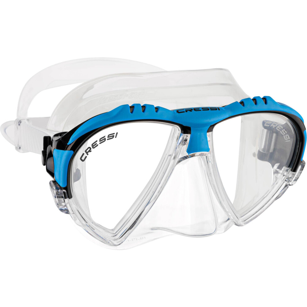 New Cressi Adult Matrix Snorkelling Mask - Clear/ Blue Ds301020