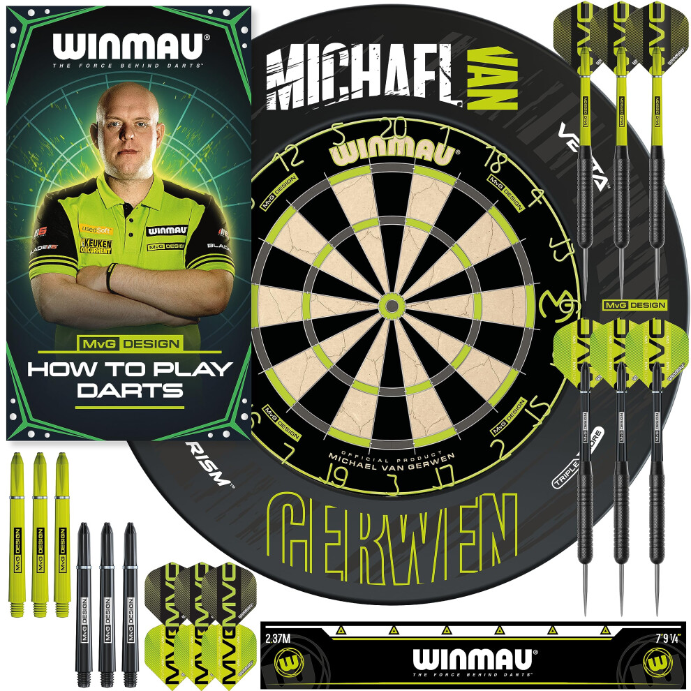 Winmau Michael Van Gerwen Mvg Surround Set Including Dartboard, Surround, Darts And Accessories