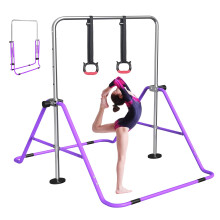 FBSPORT Gymnastics Bar, Folding Horizontal Bar Gymnastics Equipment for Kids Home Training, Expandable Gymnastics Training Bar Junior with Adjustable