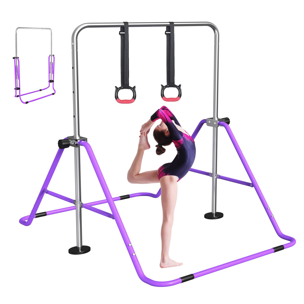 Fbsport Gymnastics Bar, Folding Horizontal Bar Gymnastics Equipment For Kids Home Training, Expandable Gymnastics Training Bar Junior With Adjustable