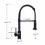 Matt Black Monobloc Kitchen Sink Mixer Tap with Pull Out Hose Spray Single Lever 4