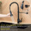 Matt Black Monobloc Kitchen Sink Mixer Tap with Pull Out Hose Spray Single Lever 3
