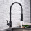 Matt Black Monobloc Kitchen Sink Mixer Tap with Pull Out Hose Spray Single Lever 1