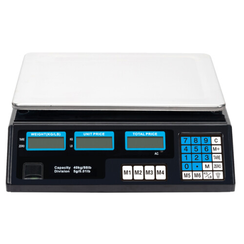 ACS-30 40kg/5g Digital Price Computing Scale for Vegetable UK Plug Silver & Black 1