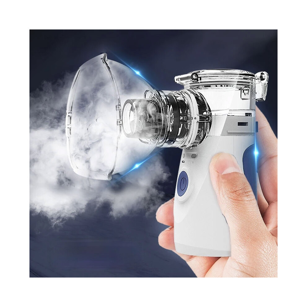 (Blue) Mini Handheld Mesh Nebulizer For Children Adult Handheld Silent Atomizer Humidifier