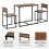 Homcom HOMCOM 3 Piece Dining Table Set with Metal Frame Natural 4