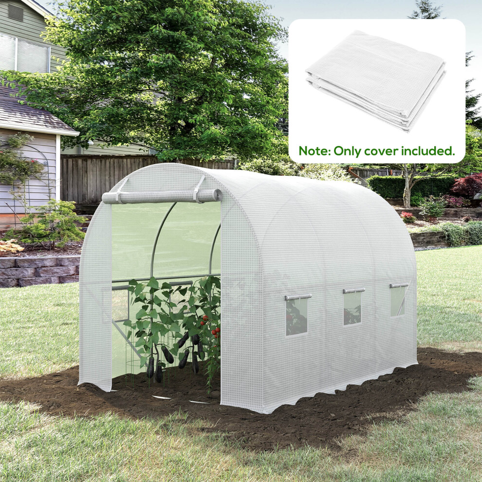 Rackhams White 3 X 2 X 2M Polytunnel Greenhouse Replacement Cover Only Winter Garden Plant Pe Cover For Tunnel Walk-In Greenhouse, - Image 6