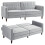 Homcom HOMCOM Convertible Sofa Futon Velvet-Touch Tufted Couch Sofa Bed Grey 6