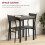 Homcom HOMCOM 3 Pcs Compact Dining Table 2 Chairs Set Grey Wood Grain 4
