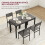 Homcom HOMCOM 3 Pcs Compact Dining Table 2 Chairs Set Grey Wood Grain 7