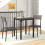 Homcom HOMCOM 3 Pcs Compact Dining Table 2 Chairs Set Grey Wood Grain 8