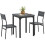 Homcom HOMCOM 3 Pcs Compact Dining Table 2 Chairs Set Grey Wood Grain 2