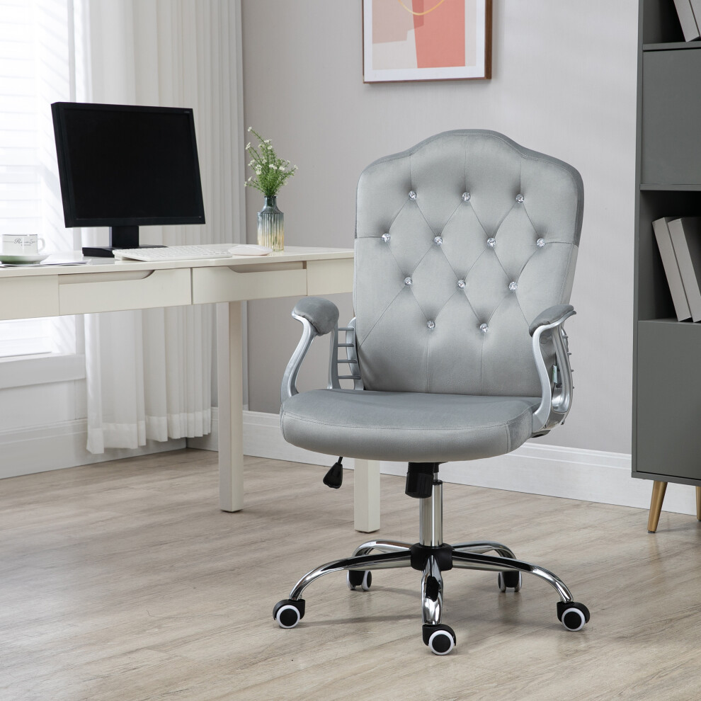 Vinsetto Home Office Chair with Adjustable Height Tilt Function Grey-image-OPC-PH8R6FK-NEW