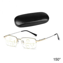 (150,Glod)Progressive Presbyopic Reading Glasses with Anti-Blue Light Protection for Office Work and Multifocus Use
