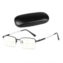 (400 Degrees, Black) Progressive Presbyopic Reading Glasses with Anti-Blue Light Protection for Office Work and Multifocus Use