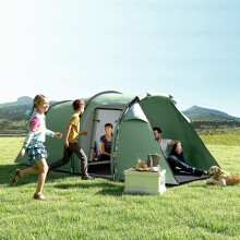 Outsunny 3 Man Camping Tent with Porch and Weather-Resistant Rainfly, Green