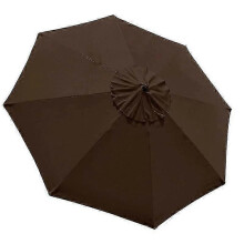 (2.7m 6bones, dark coffee) 3m Round Garden Parasol Umbrella Outdoor Patio Sun Shade Canopy 3m 6/8x Arm - WK