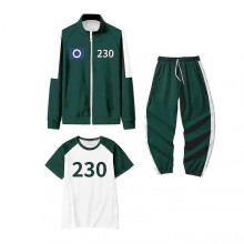 (M, 230) 230 001 007 Squid Games, Squid Games Costume 3 Piece, Squid Games Set, Tracksuit Cosplay Squid Games Party