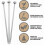 50 Pcs Stainless Steel Cocktail Picks Metal Martini Picks 4.3" 4