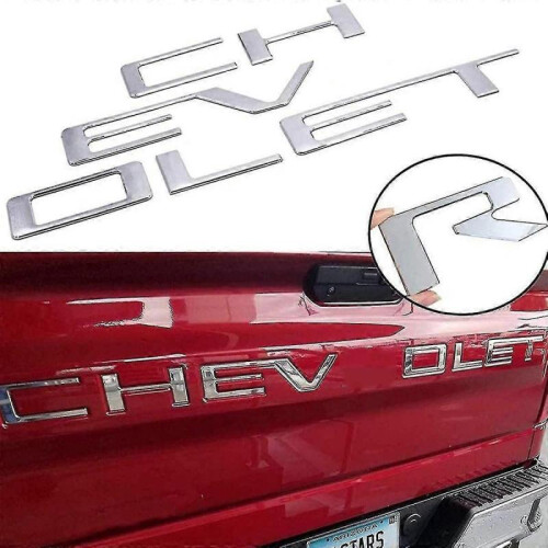 (Black) Car Tailgate Inserts Letters 3d Raised Rear Emblems Decal Stickers 3m Adhesive Backing For Chevrolet 1