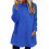 (M, Blue) Women's Sweatshirt Long Sleeve With 2 Pockets Solid Color Outwear Winter Thick Pullover Plain Sweater - KC 1