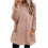 (M, Pink) Women's Sweatshirt Long Sleeve With 2 Pockets Solid Color Outwear Winter Thick Pullover Plain Sweater - KC 2