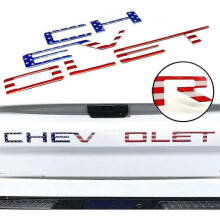 (Colored Flag) Car Tailgate Inserts Letters 3d Raised Rear Emblems Decal Stickers 3m Adhesive Backing For Chevrolet