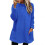 (L, Blue) Women's Sweatshirt Long Sleeve With 2 Pockets Solid Color Outwear Winter Thick Pullover Plain Sweater - KC 2