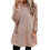 (M, Pink) Women's Sweatshirt Long Sleeve With 2 Pockets Solid Color Outwear Winter Thick Pullover Plain Sweater - KC 1