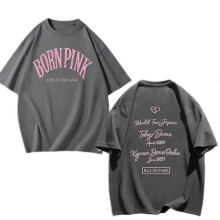 (S, Gray 2) Black Born Pink Concert Around The Same Short-sleeved Cotton T-shirt