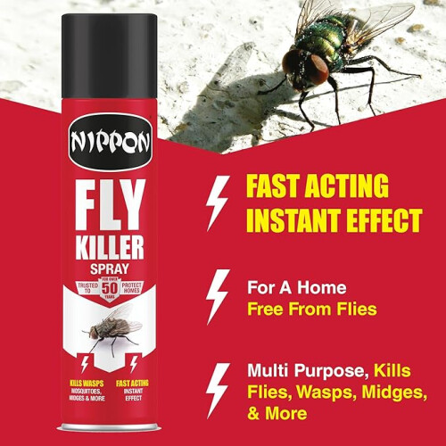 Vitax Nippon Fly & Wasp Killer Aerosol 300ml Fast Acting Spray 2