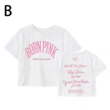 (L, White 1) Black Born Pink Concert Around The Same Short-sleeved Cotton T-shirt