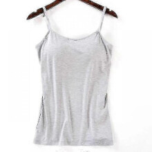(XL, Gray) Women Padded Soft Casual Bra Tank Top Women Spaghetti Cami Top Vest Female Camisole With Built In Bra - JA